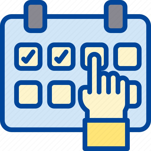 Appointment, calendar, check, hand, work icon - Download on Iconfinder
