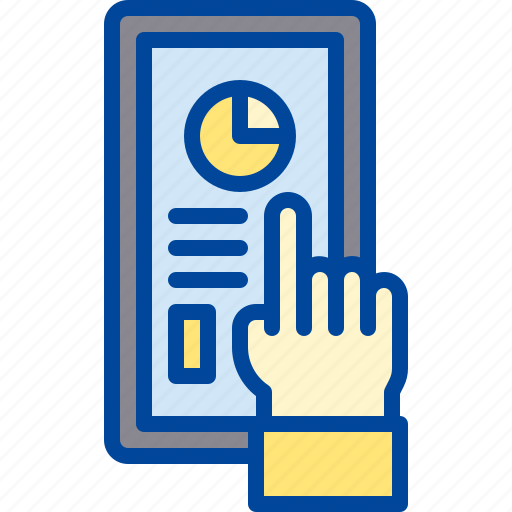 Chart, device, hand, phone, work icon - Download on Iconfinder