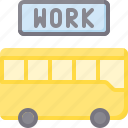 bus, drive, office, transportation, work
