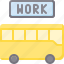 bus, drive, office, transportation, work 