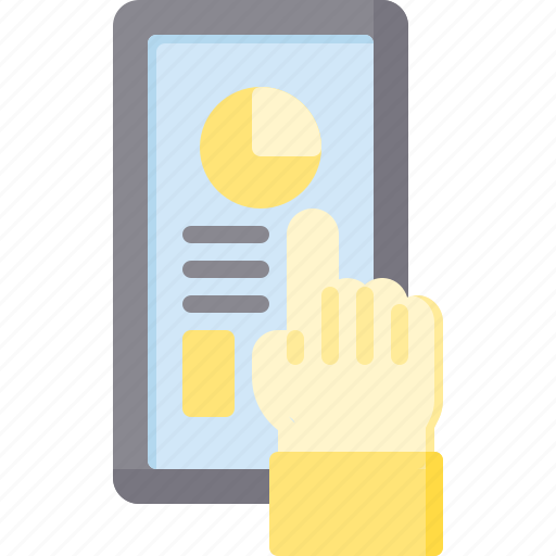 Chart, device, hand, phone, work icon - Download on Iconfinder