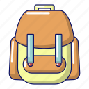 adventure, bag, cartoon, haversack, object, rucksack, sack