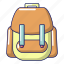 adventure, bag, cartoon, haversack, object, rucksack, sack 