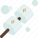 marshmallow, dessert, grill, confectionery, sweet