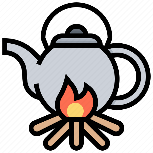 Boiled, camping, fire, pot, water icon - Download on Iconfinder