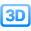 badge, d, 3d, video, dimensional, dimension, model 