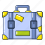 baggage, cartoon, object, suitcase, tourism, travel, trip 