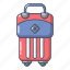 bag, baggage, cartoon, object, tourism, trip, vacation 