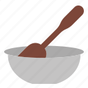 bowl, spoon 