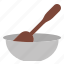 bowl, spoon 