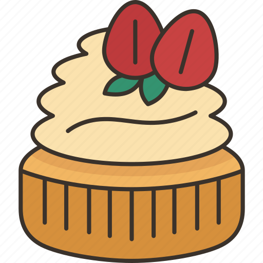 Cupcake, strawberry, baked, dessert, homemade icon - Download on Iconfinder