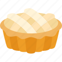 pie, apple, bakery, crust, plate