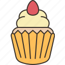 cupcake, dessert, baked, confectionery, snack