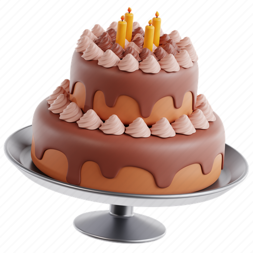 Birthday cake, cake, food, sweet, birthday, celebration 3D illustration - Download on Iconfinder