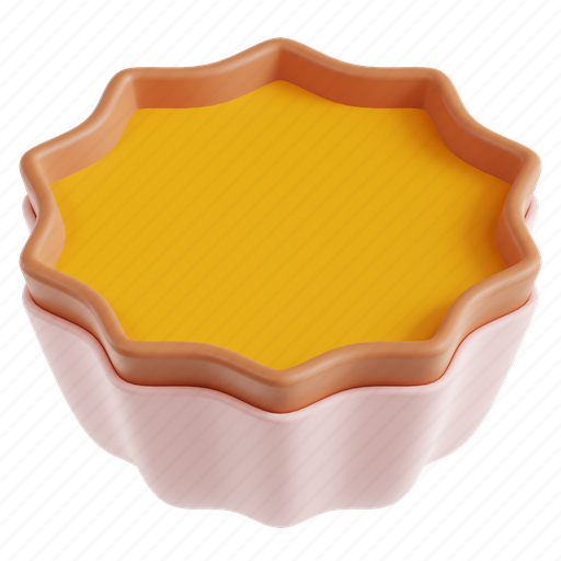 Egg tart, bakery, sweet, food, delicious, pastry 3D illustration - Download on Iconfinder