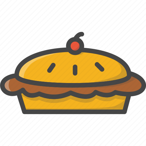 Bakery, cherry, filled, food, outline, pastry, pie icon - Download on Iconfinder