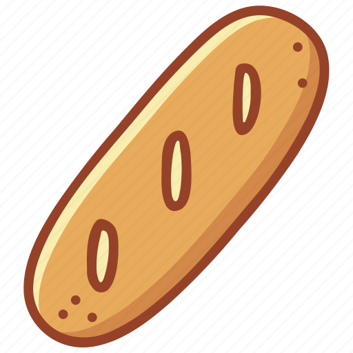 Baguette, bakery, breakfast, cooking, food, french bread, gun icon - Download on Iconfinder
