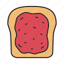 bread, breakfast, food, jam, sandwich, toast, toast bread