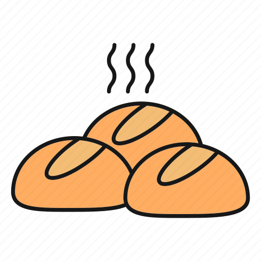 Bakery, bread, bun, buns, dinner rolls, dough, food icon - Download on Iconfinder