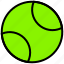 ball, filled, outline, sport, tennis 