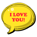 balloon text, i love you, chat, message, communication, expression, talk