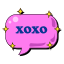 balloon text, xoxo, message, chat, expression, communication, talk 
