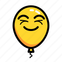 baloon, emoticon, happy, smile