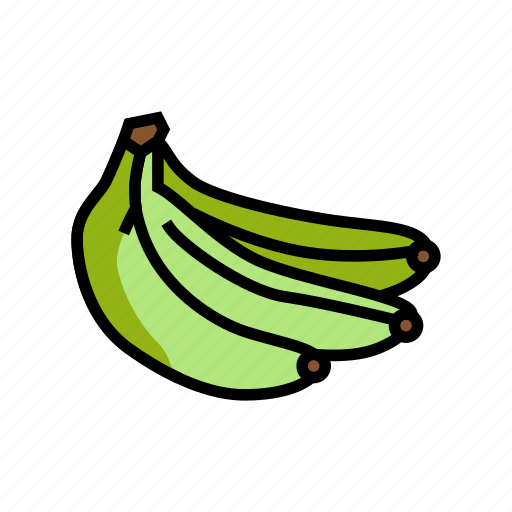 Green, banana, fruit, food, yellow, white icon - Download on Iconfinder