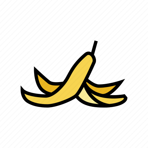 Peel, banana, fruit, food, yellow, white icon - Download on Iconfinder