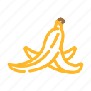 banana, peel, slippery, fruit, food, yellow