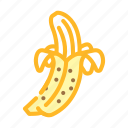 banana, peeled, fruit, food, yellow, white