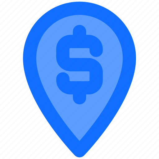 Bank, dollar, location, pin, navigation icon - Download on Iconfinder