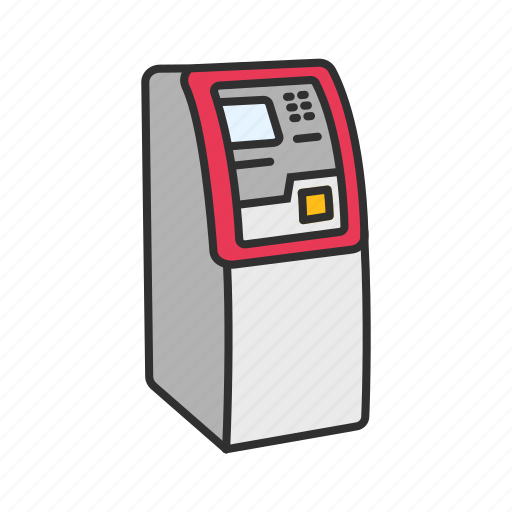 Atm, automated teller machine, bank icon.