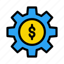 cogwheel, configure, dollar, money, setting