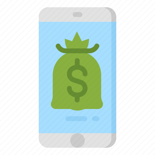 Mobile, banking, bank, bag, money icon - Download on Iconfinder