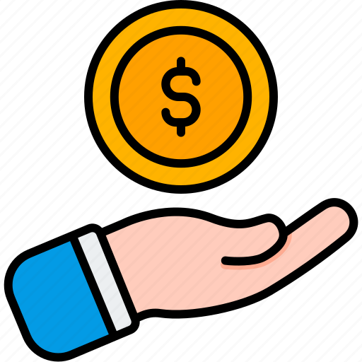 Payment, banking, hand, money, coin, dollar, currency icon - Download on Iconfinder
