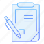 clipboard, pen, paper, checklist, list, note, office, document, object 