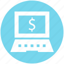 computer, cost, device, dollar, laptop, notebook, online payment