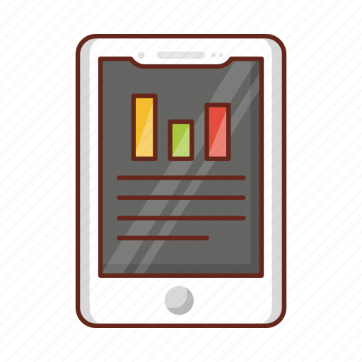 Mobile, report, graph, phone, marketing icon - Download on Iconfinder