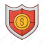 shield, finance, banking, dollar, money 