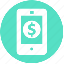 dollar, mobile, mobile money, mobile payment, money, phone