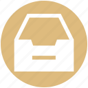 archive, box, draw, open, paper box