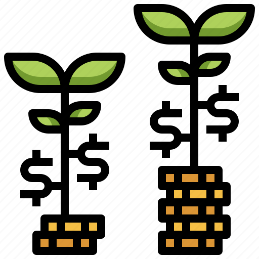 Bank, business, currency, growth, investment, money, plant icon - Download on Iconfinder