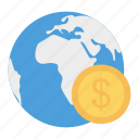 dollar, earth, global, money