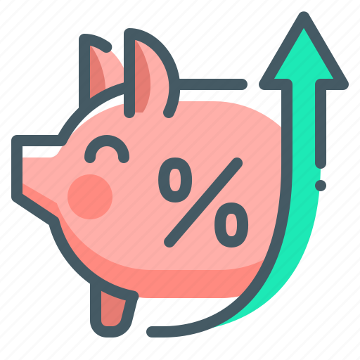 Banking, deposit, growth, percent, piggy bank icon - Download on Iconfinder