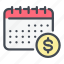 calendar, coin, dollar, money, pay, payday, salary 