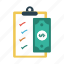 checklist, clipboard, dollar, finance, tasklist 