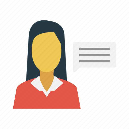 Avatar, employee, female, message, text icon - Download on Iconfinder