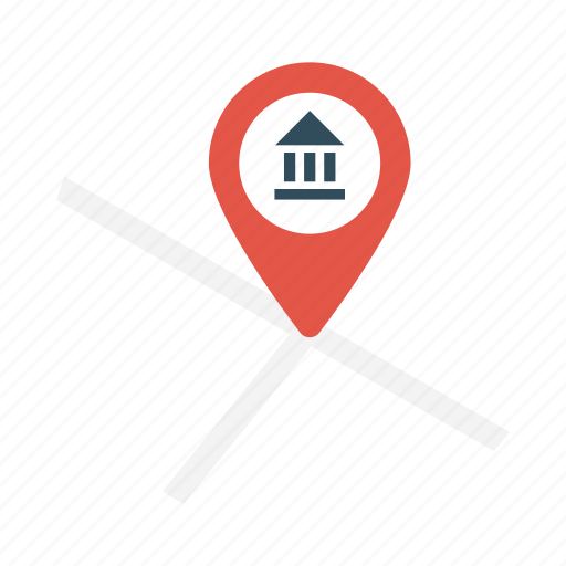 Bank, gps, location, map, pin icon - Download on Iconfinder