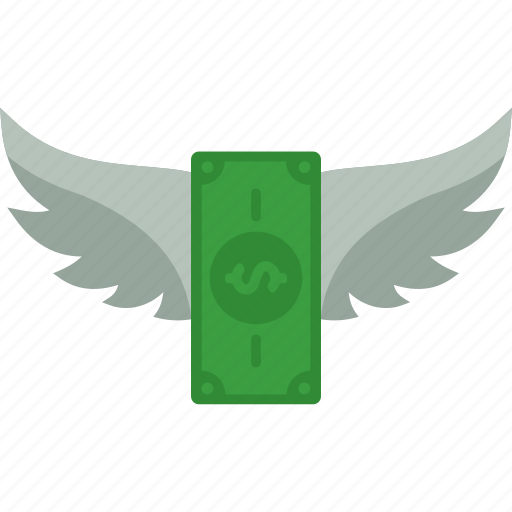 Money, flying money, financial freedom, wing, cash, finance, dollar icon - Download on Iconfinder